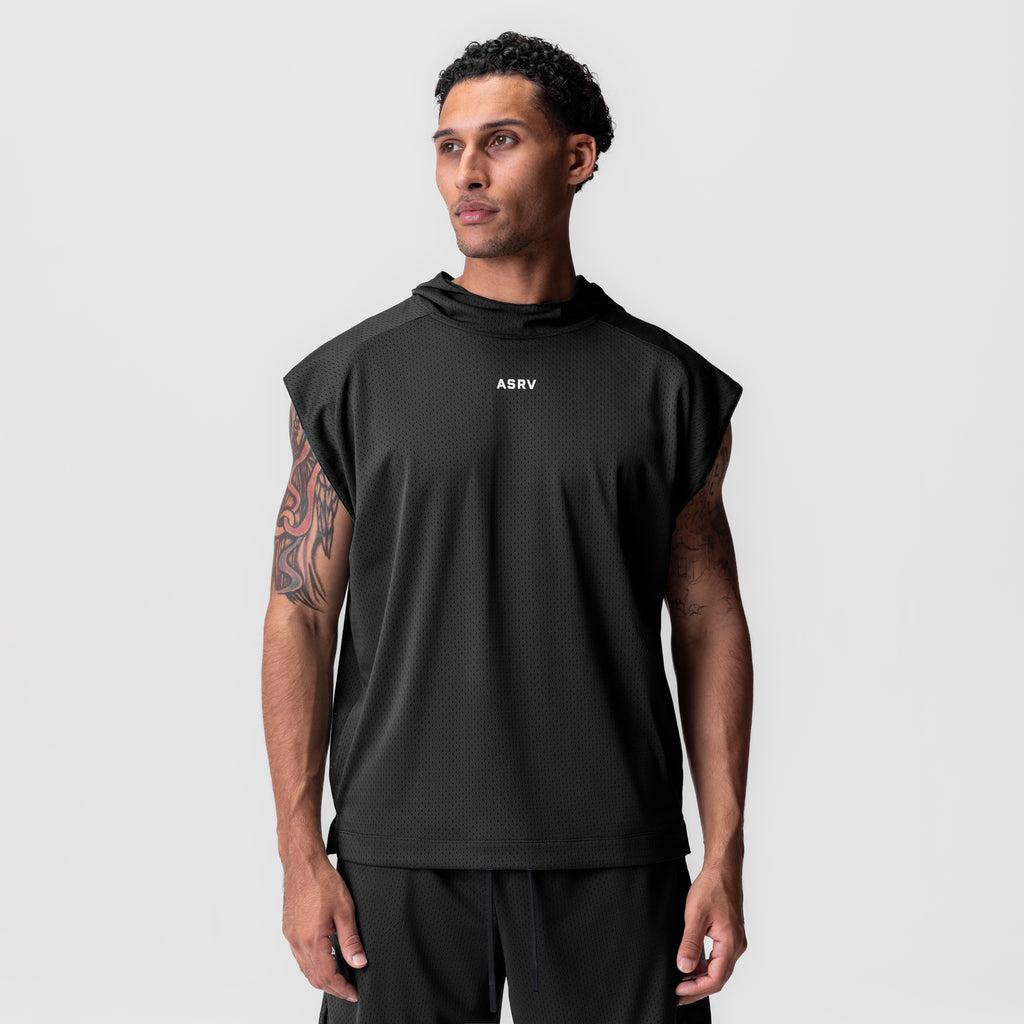 0983. Reversible 2-in-1 Cutoff Hoodie - Black Product Image