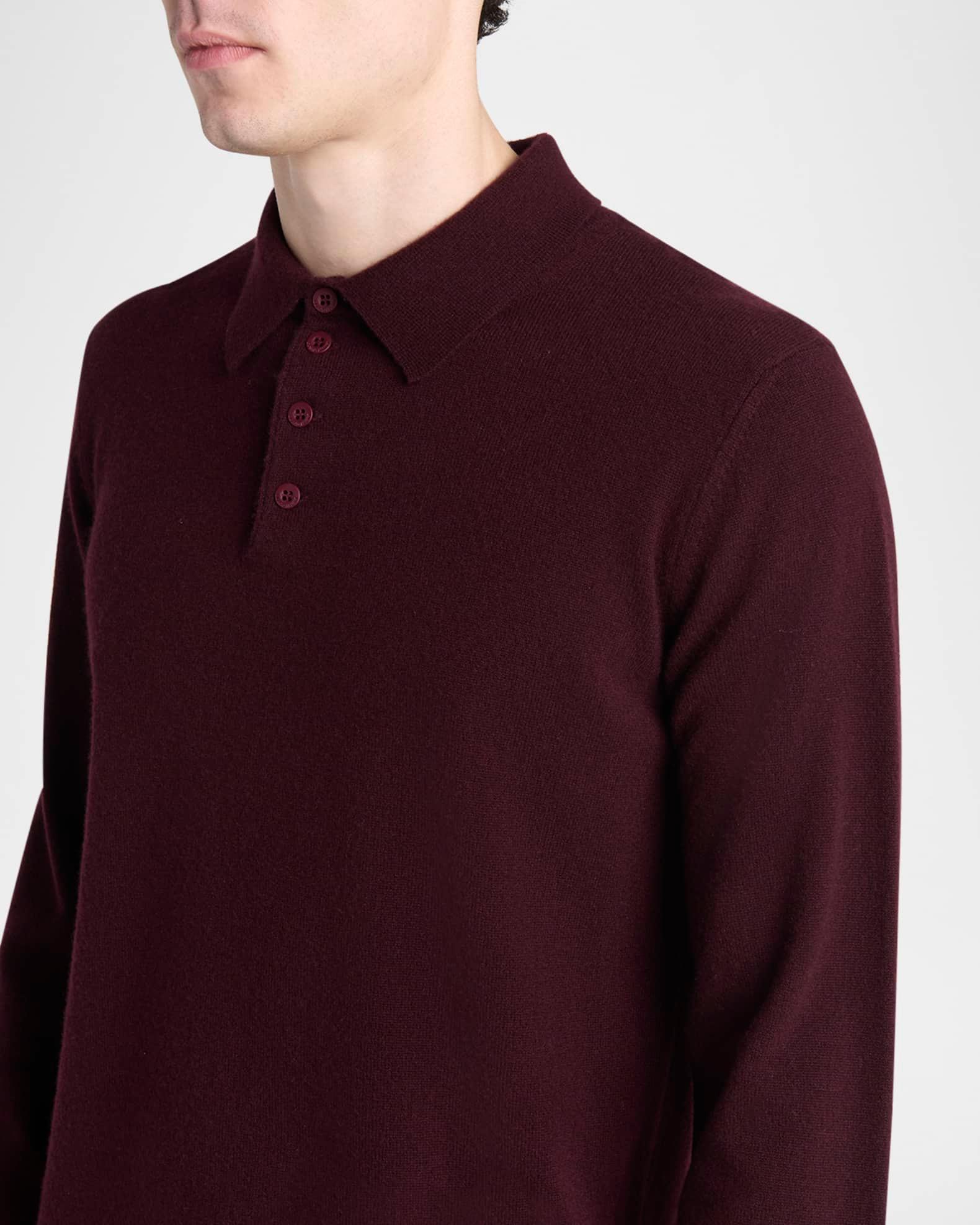 Men's Cashmere Knit Polo Sweater Product Image