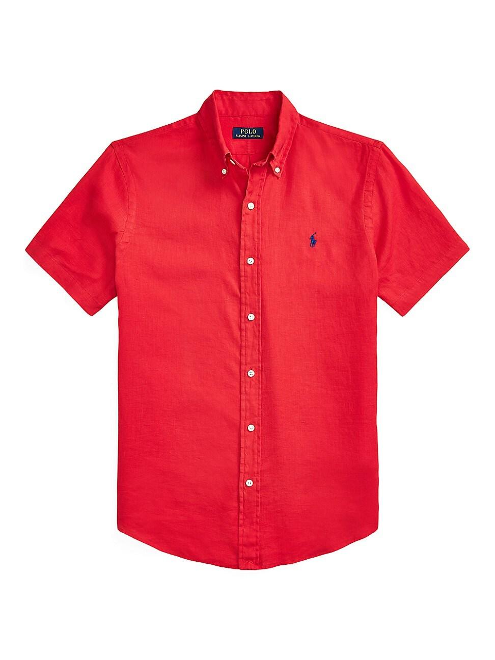 Mens Classic-Fit Short-Sleeve Linen Shirt Product Image