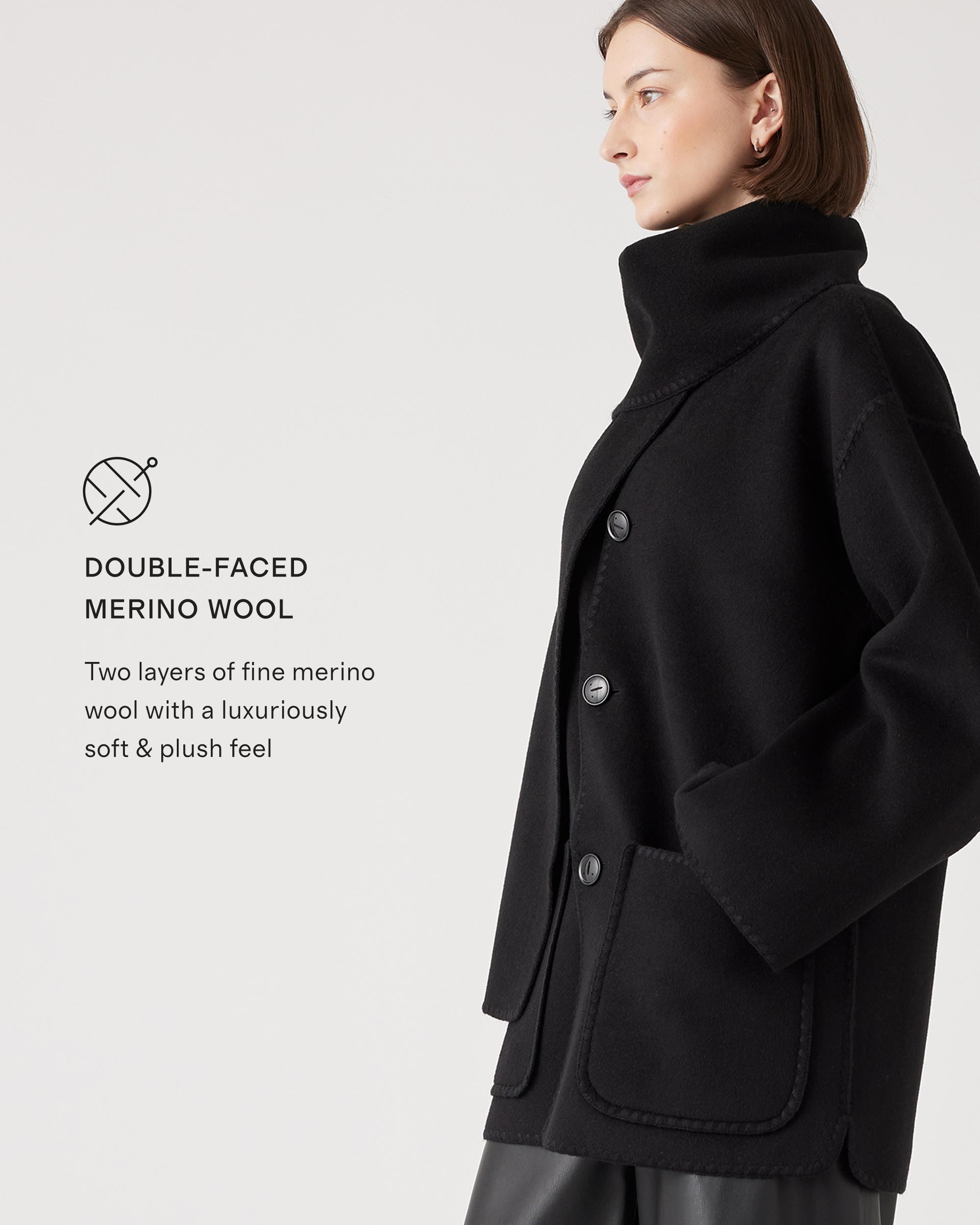 Quince | Women's Double-Faced Merino Wool Scarf Coat Product Image