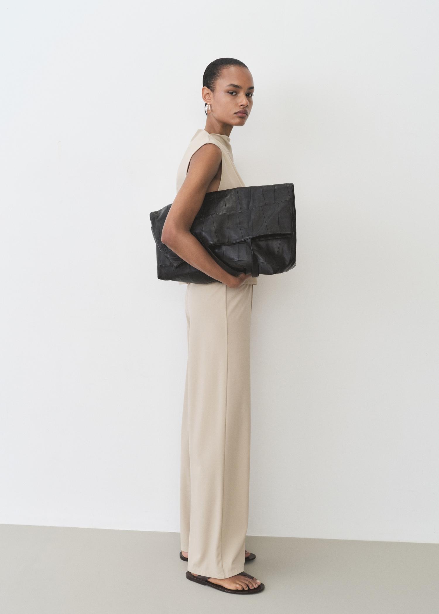 Wide-leg pants with elastic waist - Women | MANGO USA Product Image