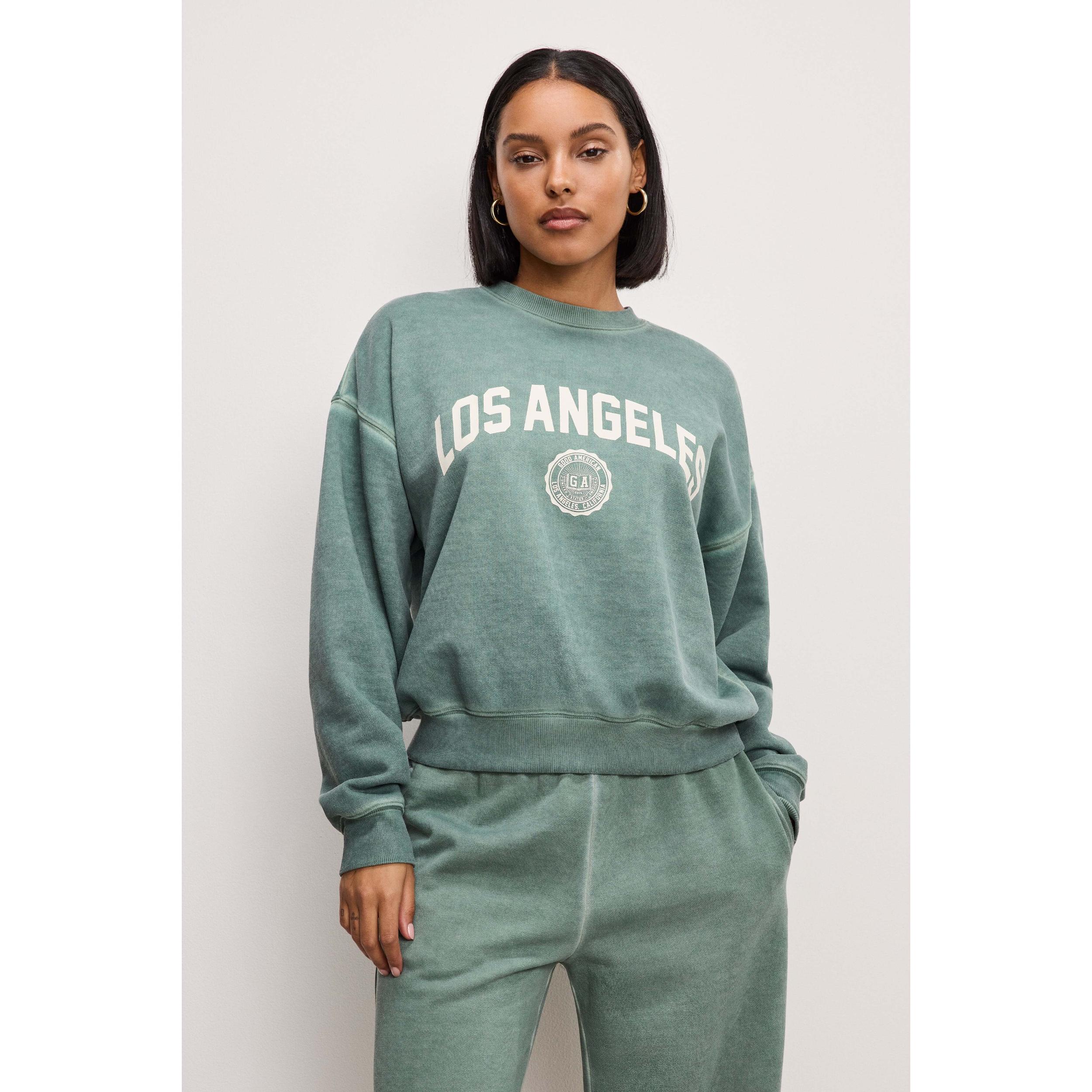 Womens Brushed Fleece Crewneck Sweatshirt | | Good American by Khlo Kardashian Product Image