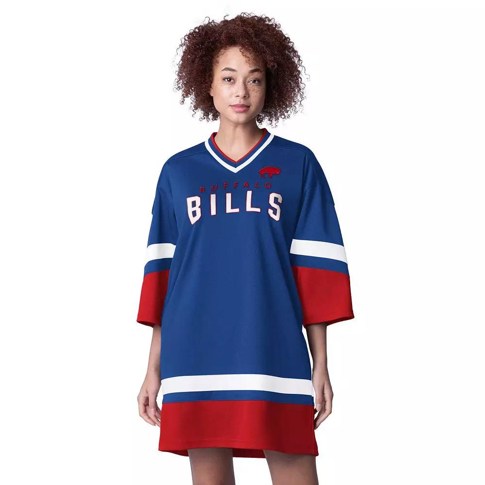 Women's Starter Royal Buffalo Bills Slap Shot 3/4 Sleeve Sneaker Dress, Size: Large, Blue Product Image