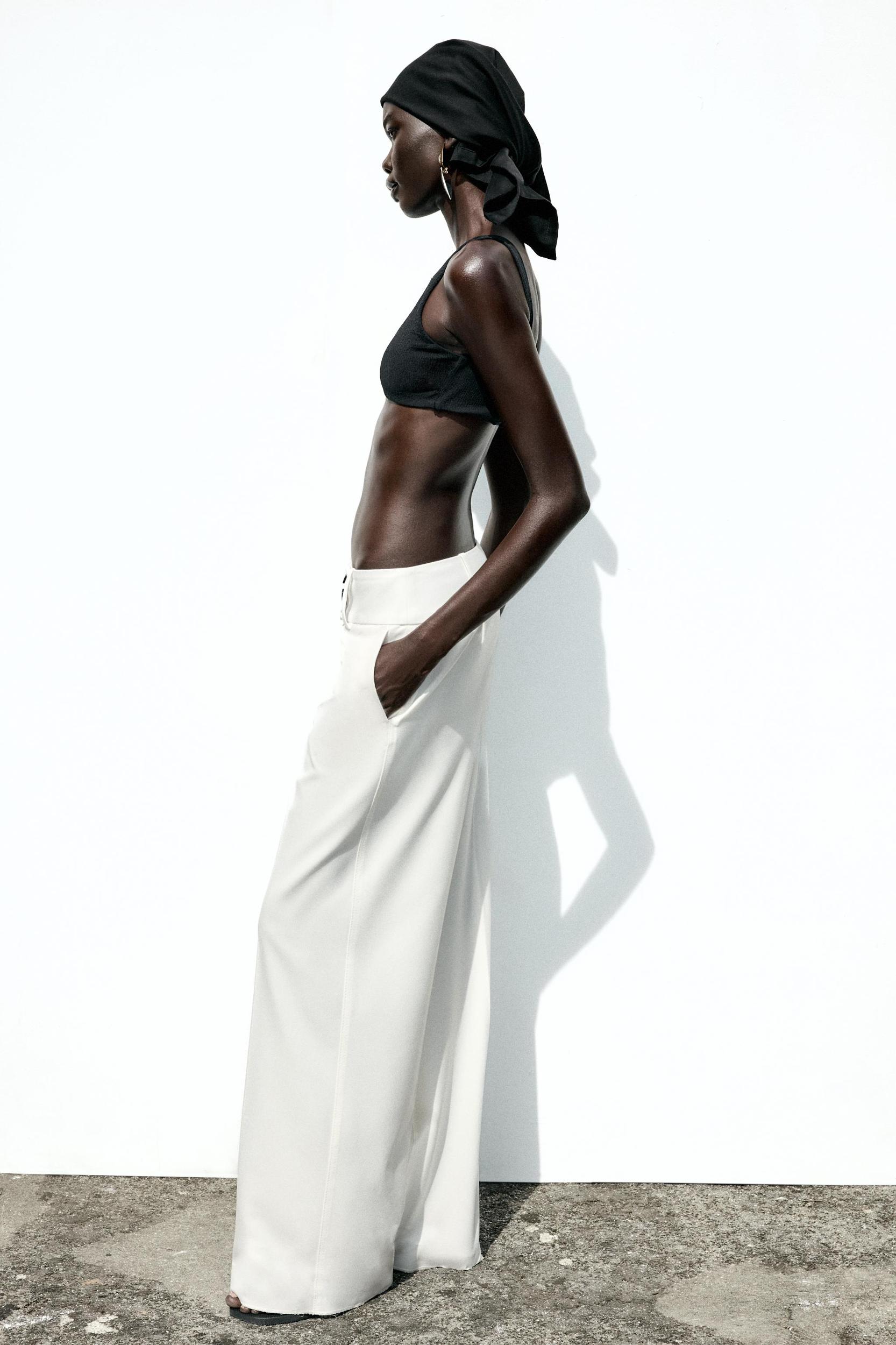 CROSS WAIST WIDE LEG PANTS Product Image