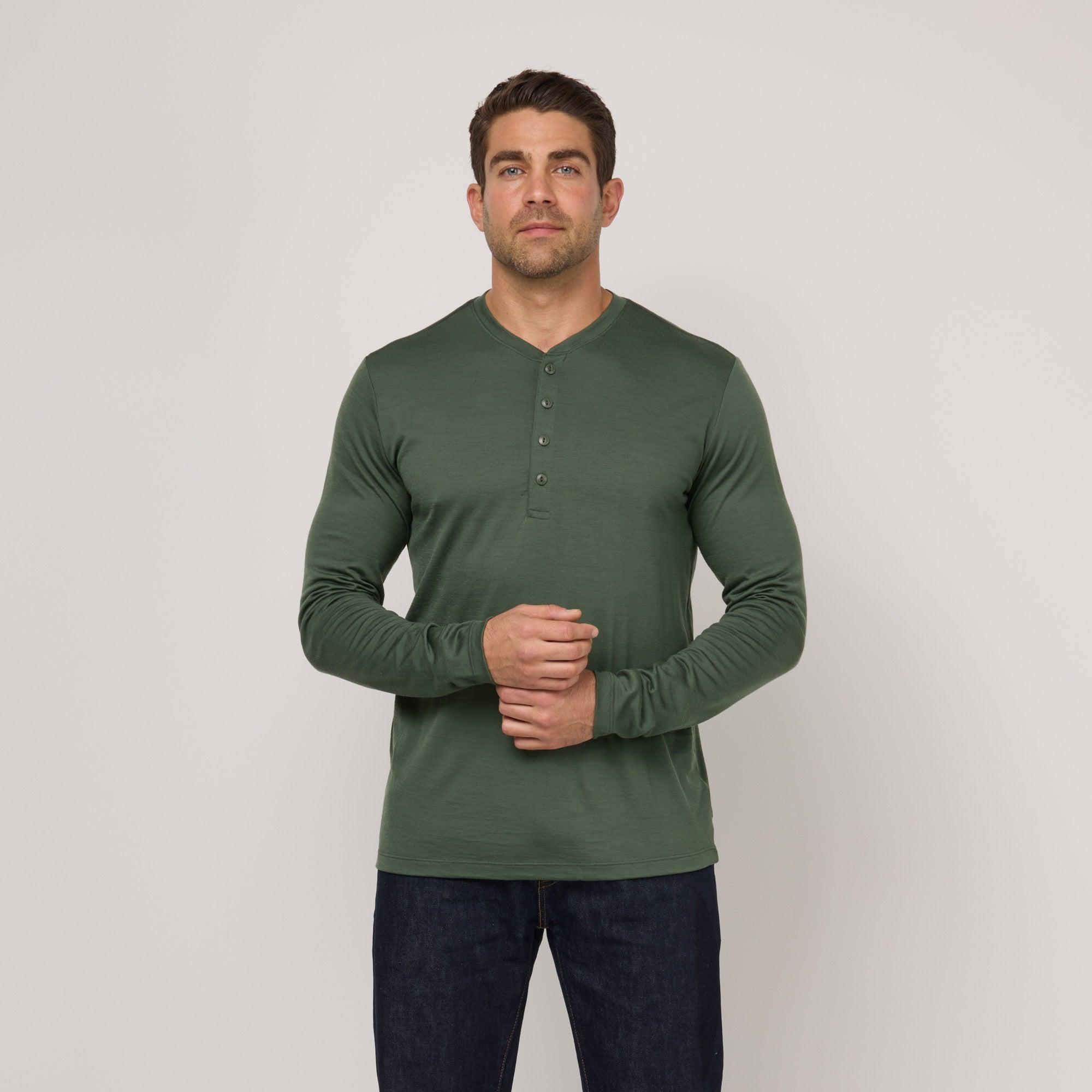 Merino Wool Henley | Thyme Product Image