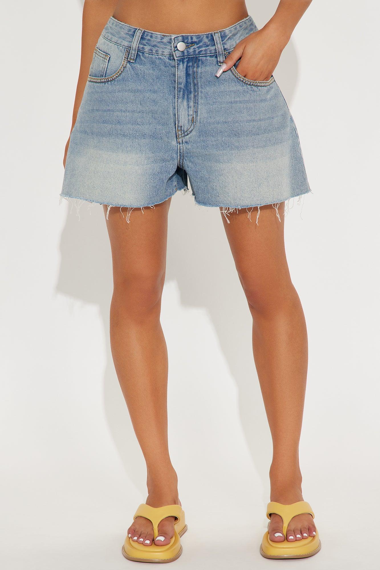 Beach House A-Line Denim Shorts - Medium Wash Female Product Image