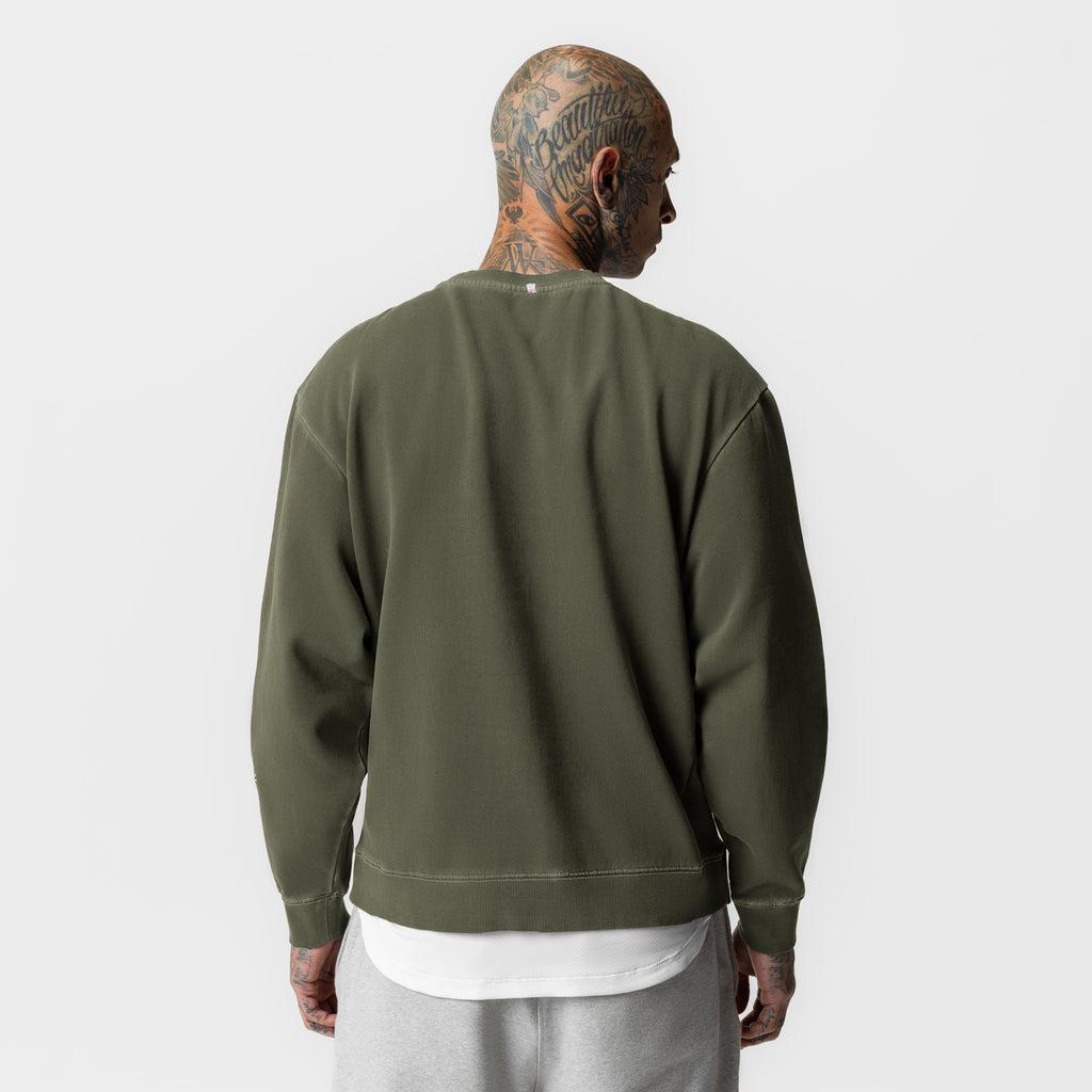 0861. Tech Essential™ Distressed Crewneck - Faded Olive Product Image