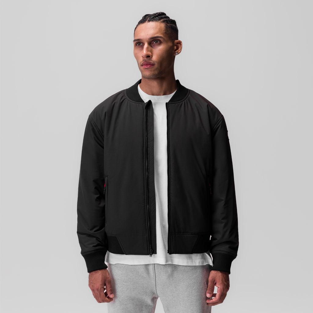 0858. Ripstop Insulated Bomber Jacket - Black Product Image
