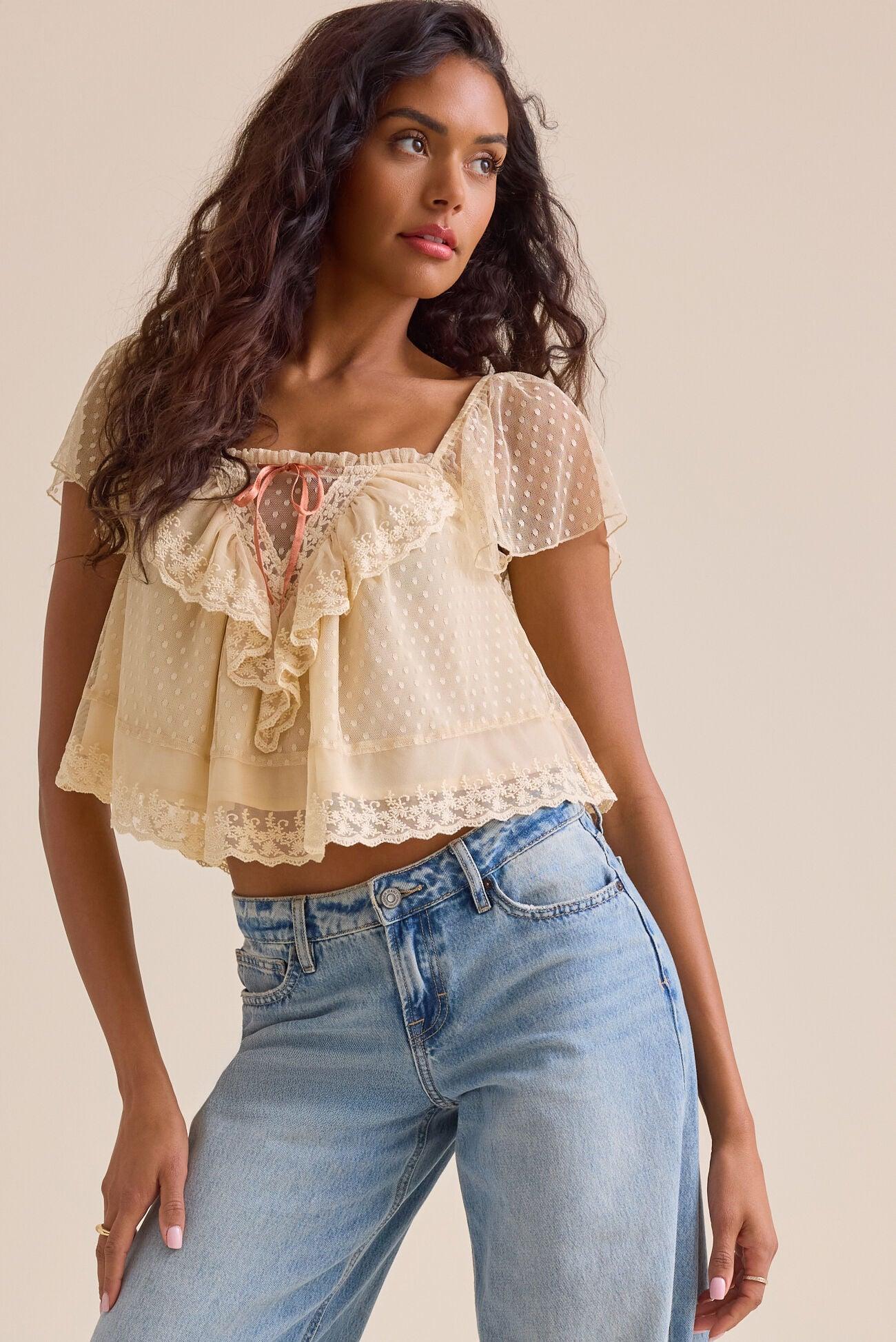 Camillia Lace Bib Top Product Image