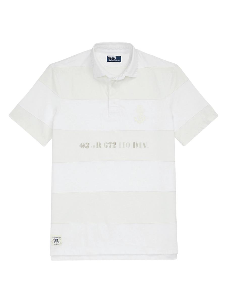 Mens Striped Graphic Polo Product Image