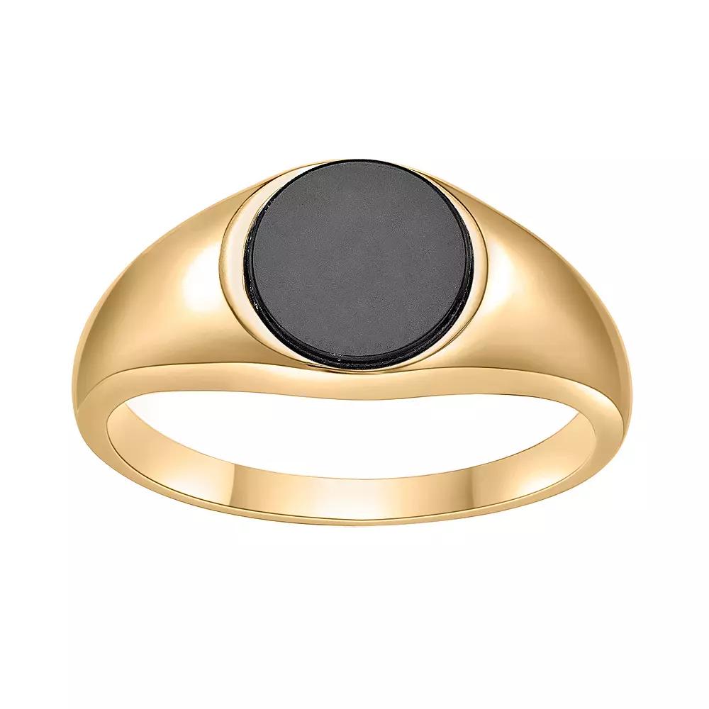 Gemminded Sterling Silver Black Onyx Signet Ring, Women's, Size: 9 Product Image