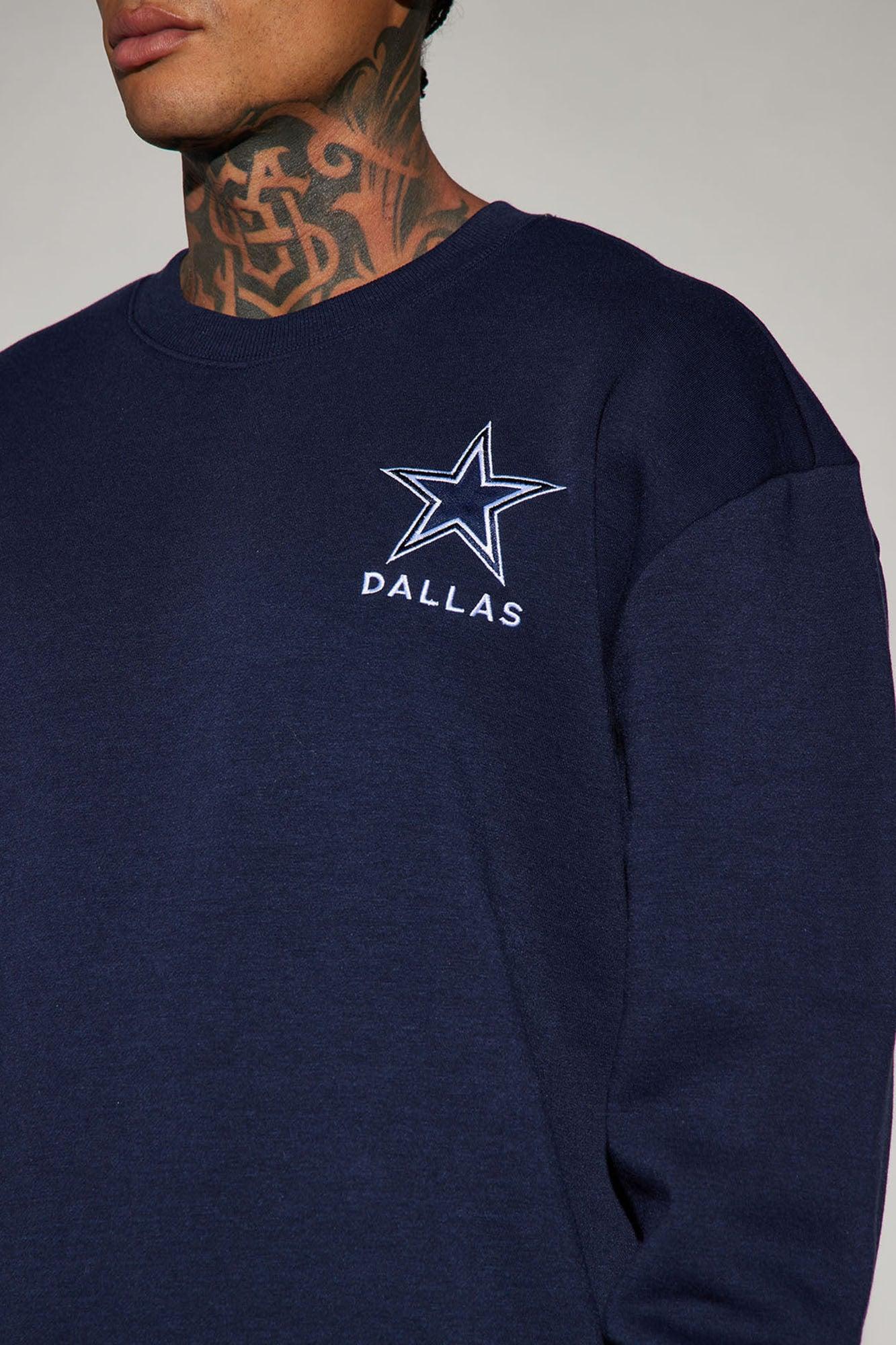 Cowboys Higher Education Fleece Crew Neck Sweater - Navy/combo Male Product Image