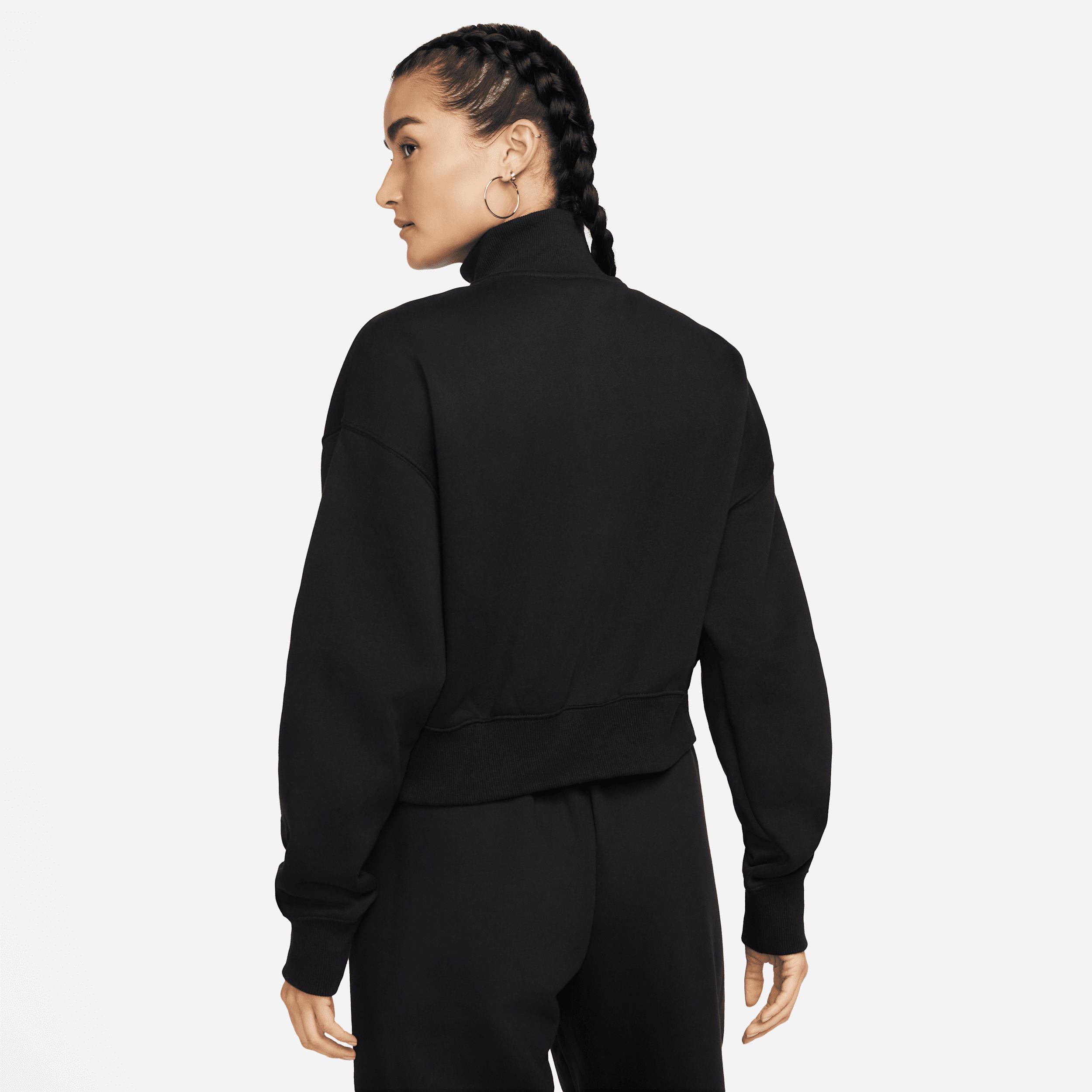 Womens Nike Sportswear Phoenix Fleece 1/4-Zip Cropped Sweatshirt | DQ5767-010 Product Image