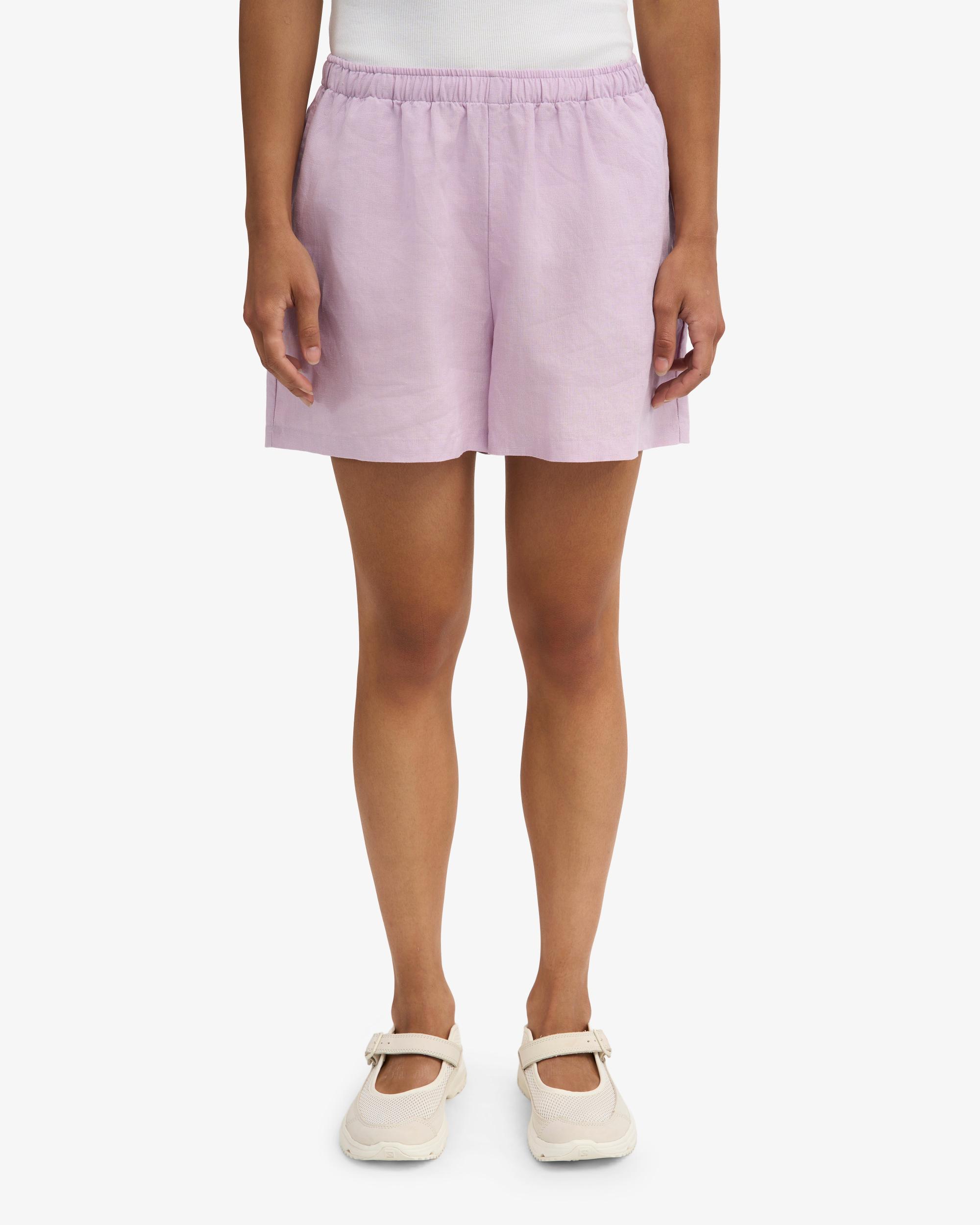 Linen Shorts - Soft Lavender Product Image