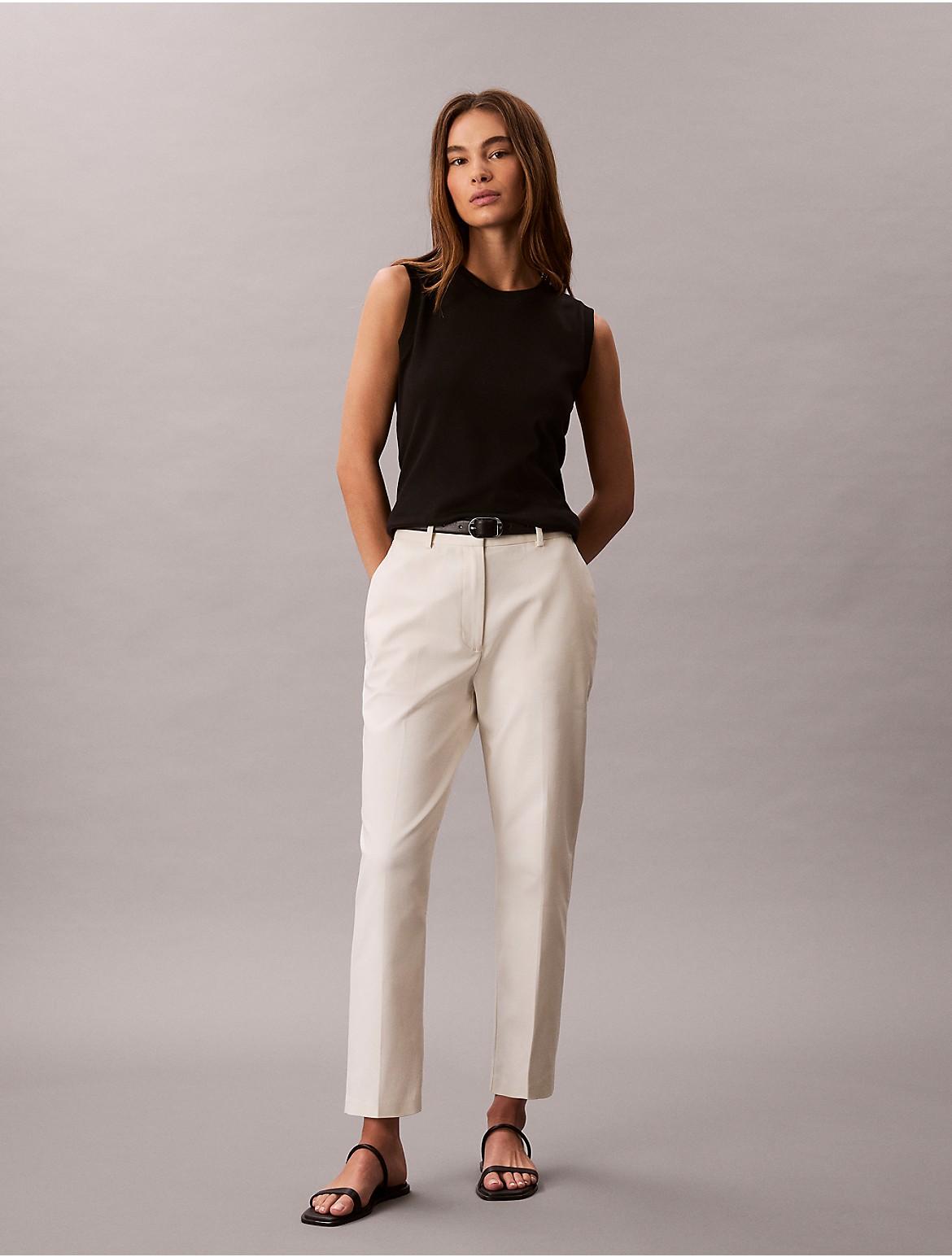 Calvin Klein Womens Cotton Stretch Straight Fit Chino Pants - Blue Product Image