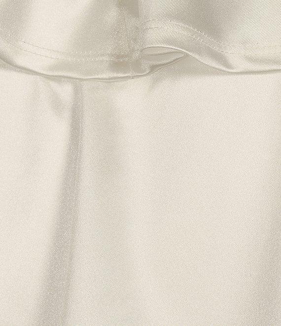 Honey and Rosie Sateen Square Neck Pleated Bodice Back Cut-Out Tiered Dress Product Image