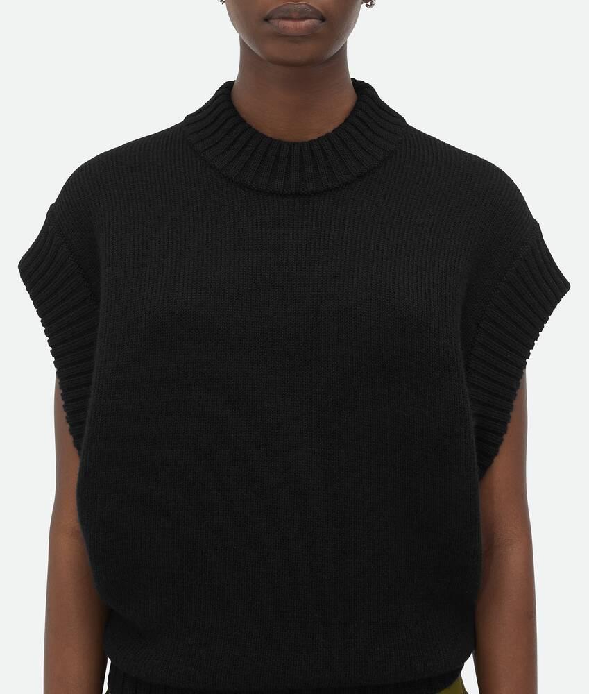 Women's Wool Gilet in Black Product Image