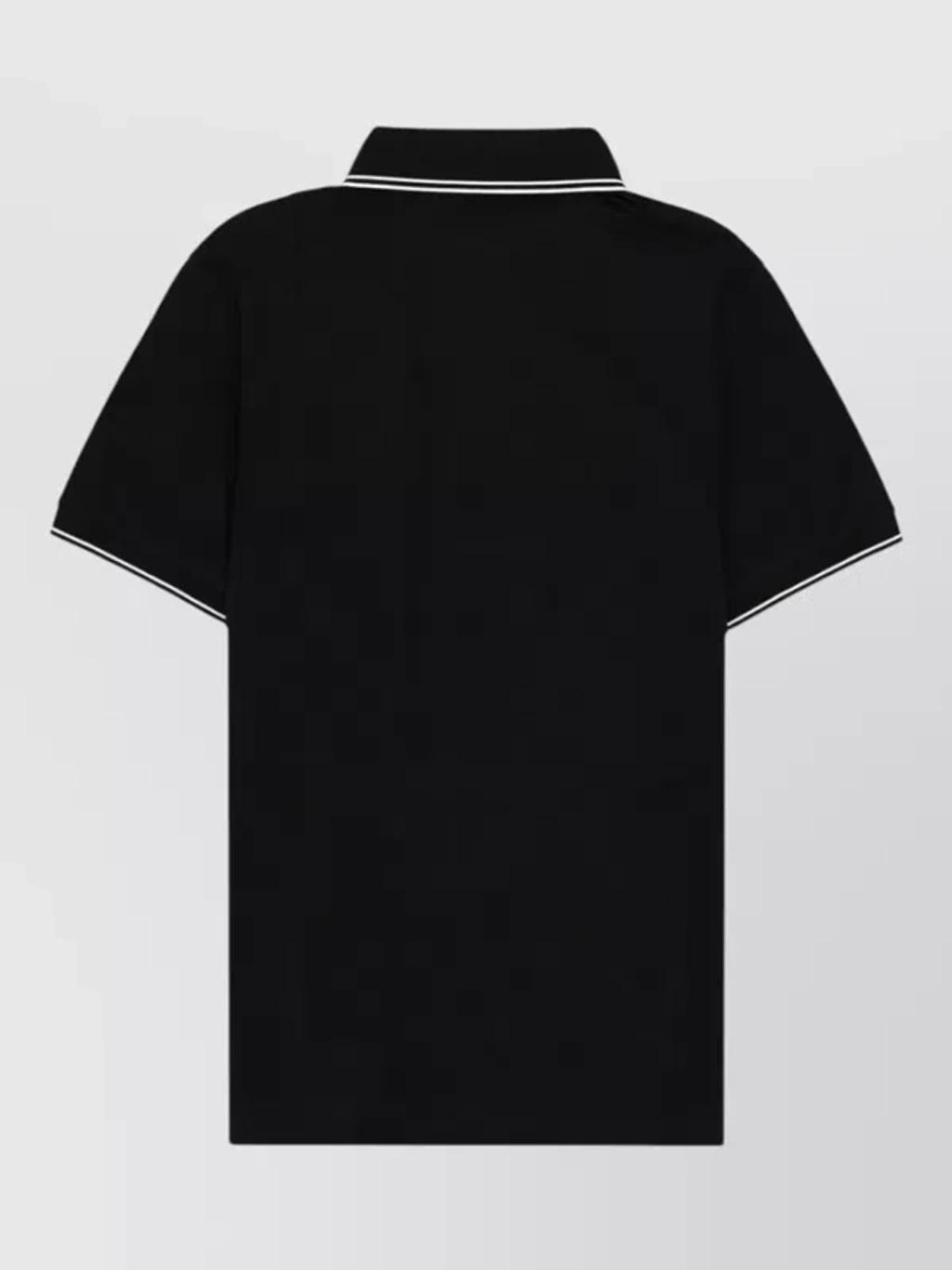 STONE ISLAND Mens Black Brand-patch Regular-fit Stretch-cotton Polo Shirt Xl Product Image