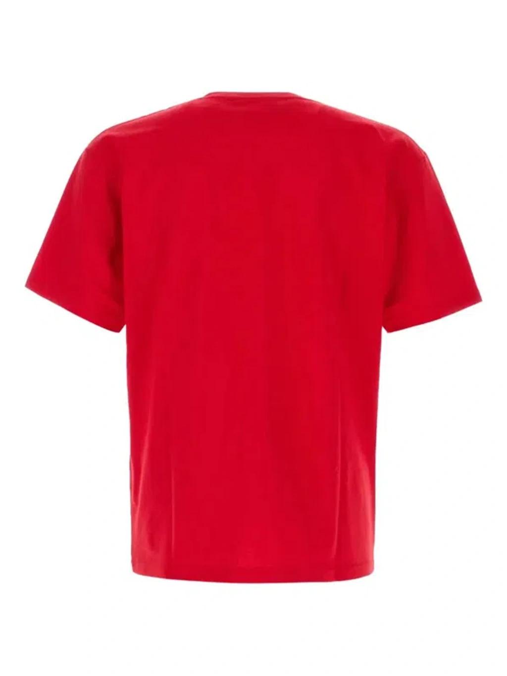 VALENTINO Graphic Print House Cat Crew Neck T-shirt In Red Product Image