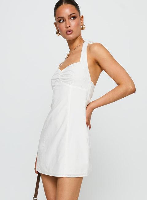 Journey On Halter Mini Dress White Product Image