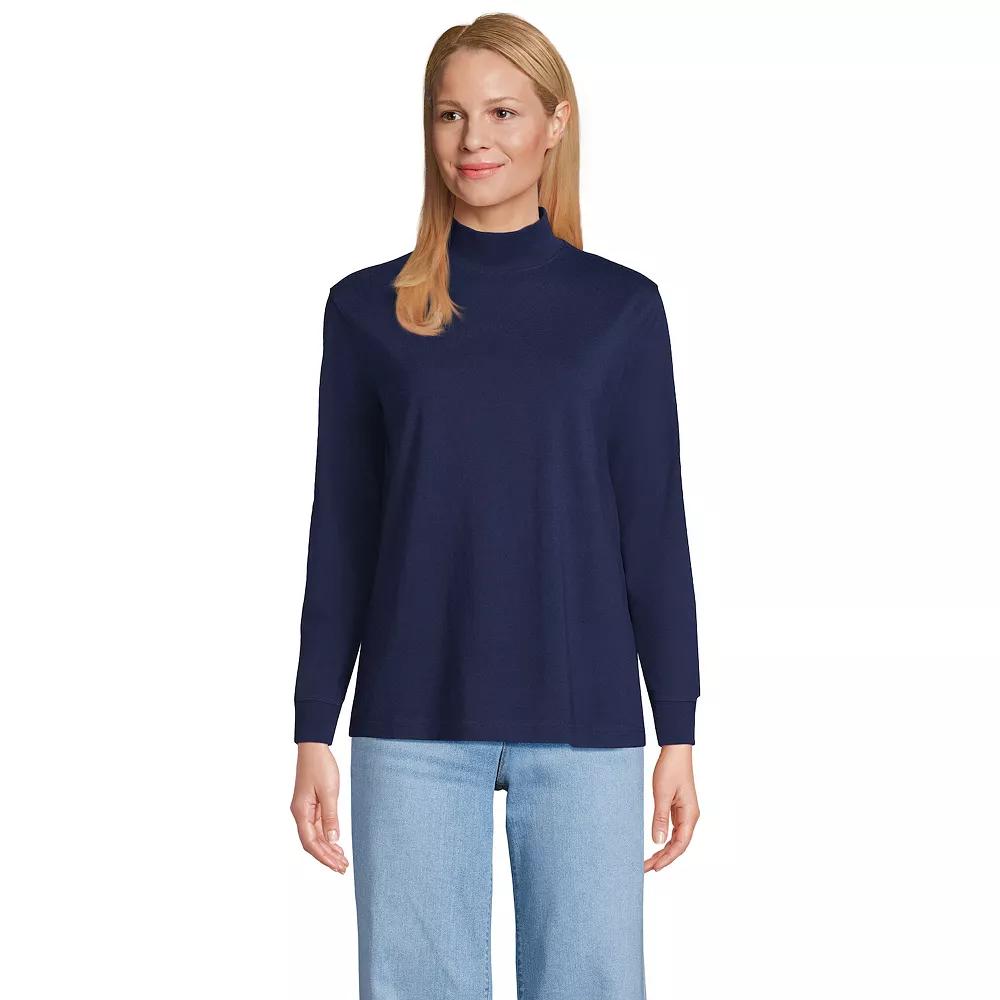 Women's Lands' End Long Sleeve Super T Mockneck Top,  Product Image