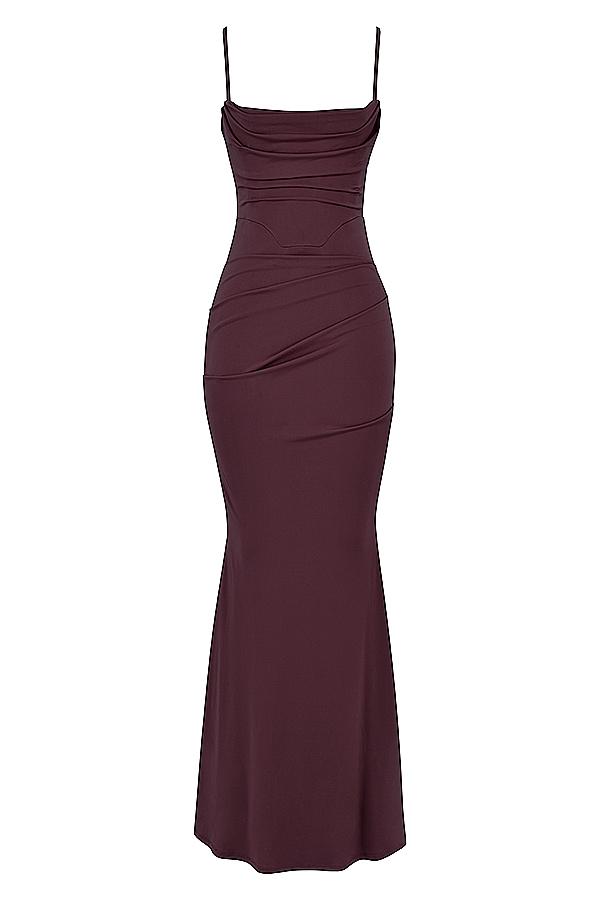 Milena  dark cherry corset maxi dress Product Image