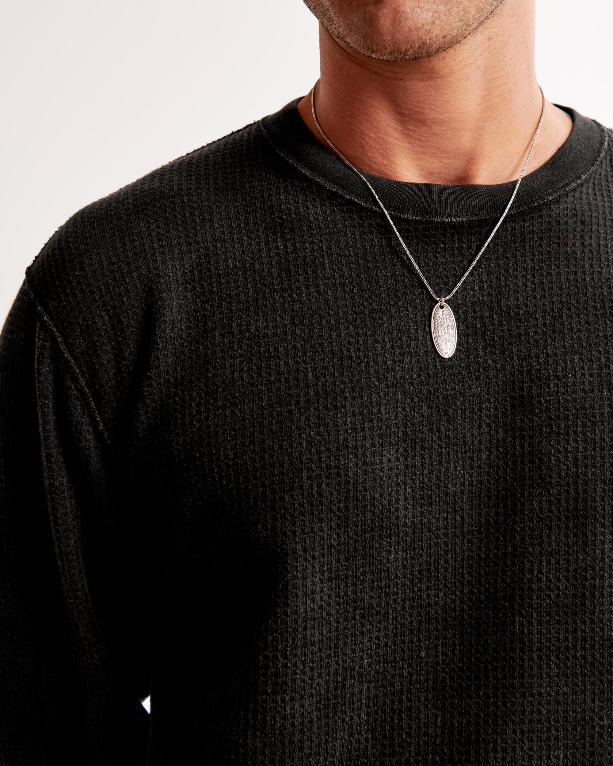 Long-Sleeve Grid Waffle Cropped Tee Product Image