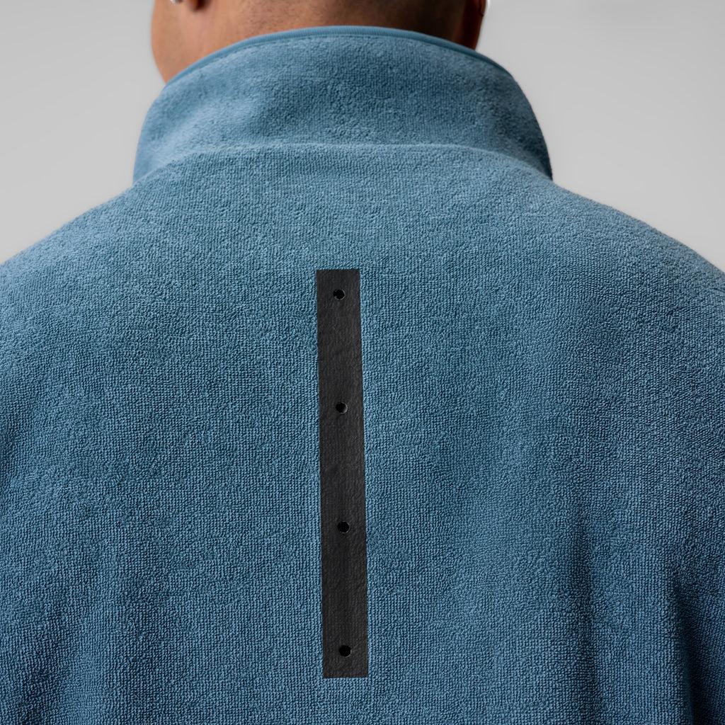 1057. Towel Terry Quarter Zip Oversized Tee - Storm Product Image