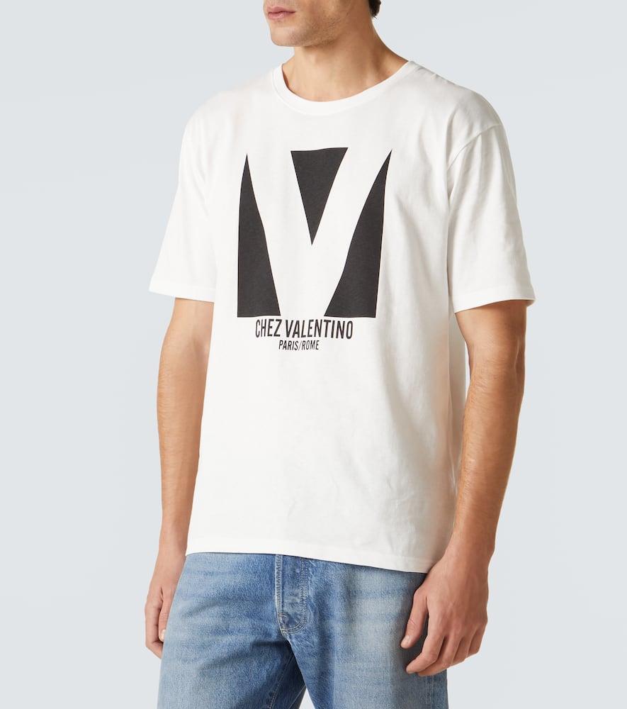VALENTINO Mens Avorio Logo-print Crew-neck Cotton-jersey T-shirt Product Image