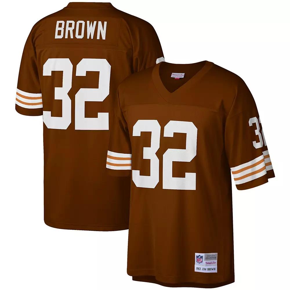Men's Mitchell & Ness Jim Brown Brown Cleveland Browns Legacy Replica Jersey,  Product Image