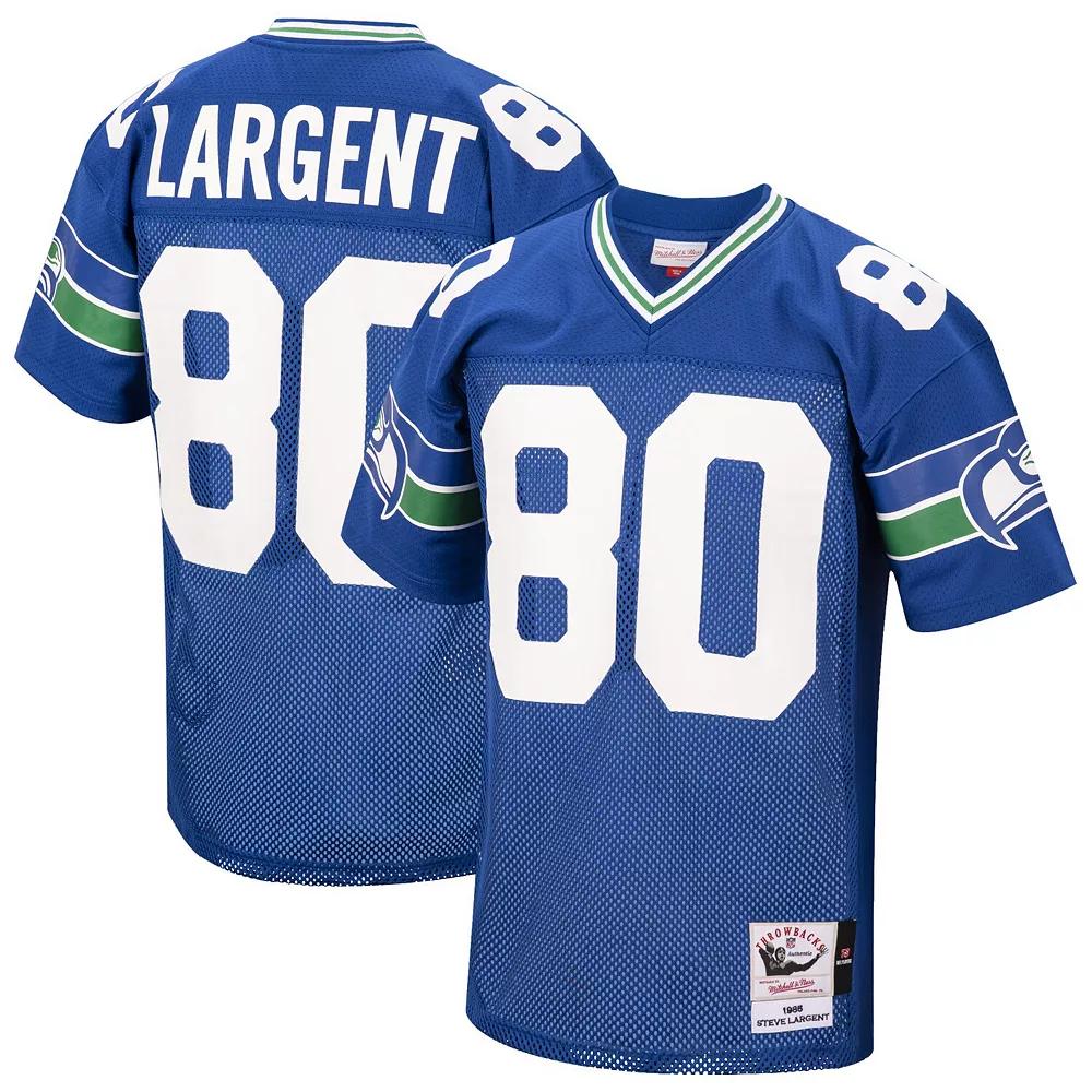 Mens Mitchell & Ness Steve Largent Royal Seattle Seahawks Authentic Retired Player Jersey Product Image