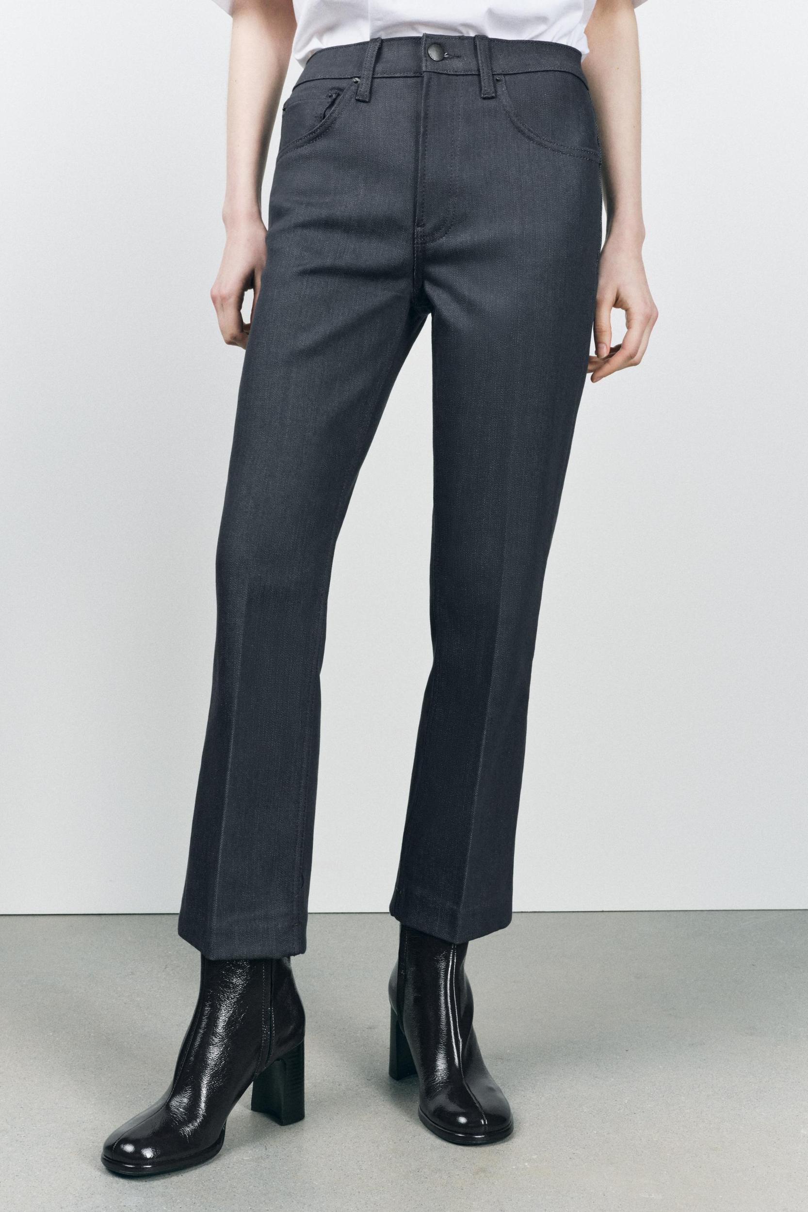 ZW COLLECTION HIGH WAIST CROPPED BOOTCUT JEANS Product Image