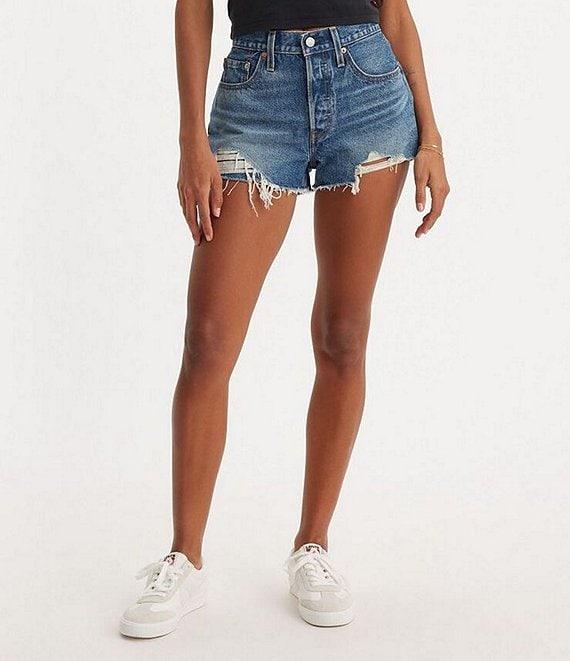 Levi's® 501 Original High Rise Distressed Hem Cut Off Shorts Product Image