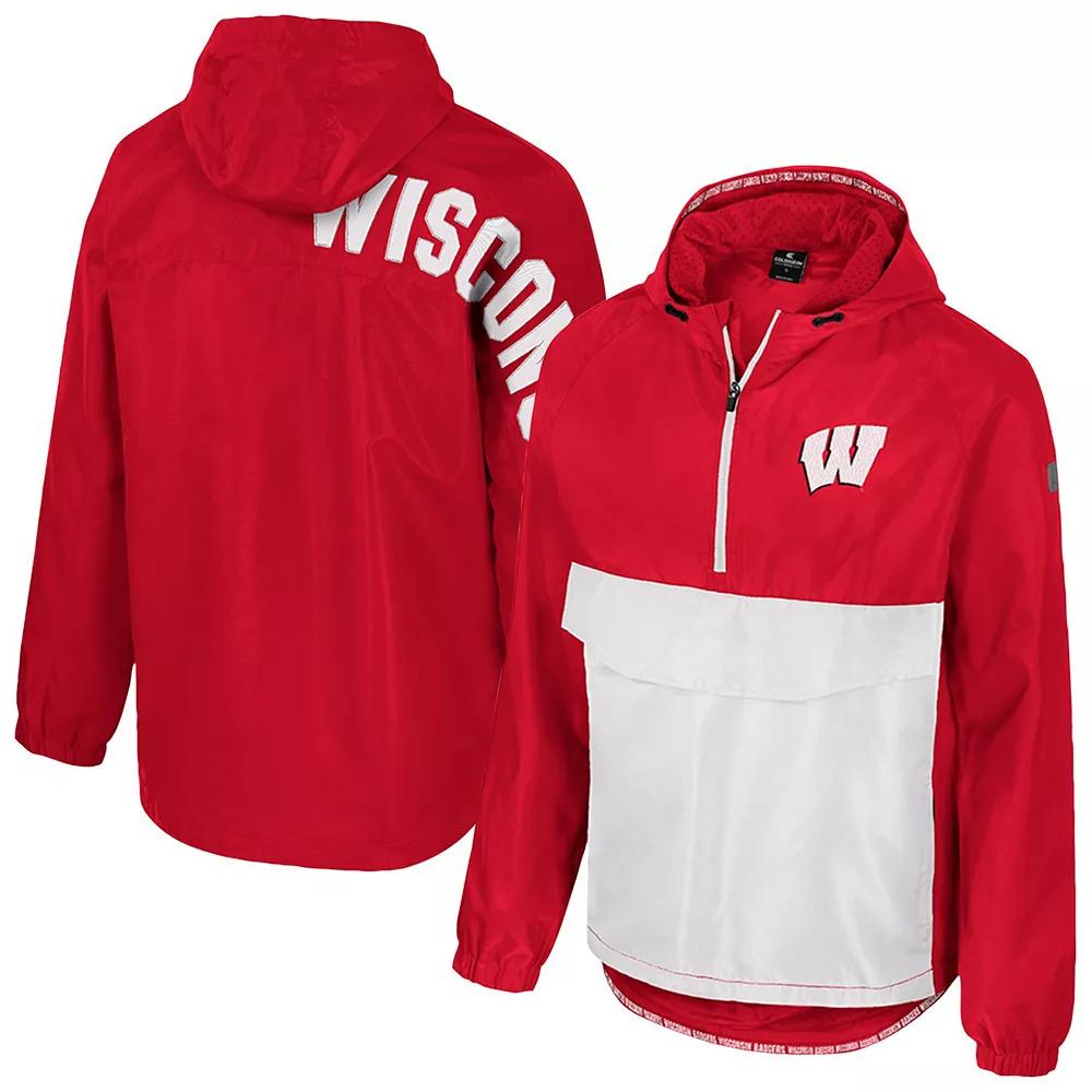 Men's Colosseum Red Wisconsin Badgers Reloaded Anorak Half-Zip Jacket,  Product Image