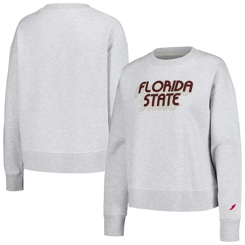 Women's League Collegiate Wear Ash Florida State Seminoles Boxy Pullover Sweatshirt, Size: Small, Black Product Image