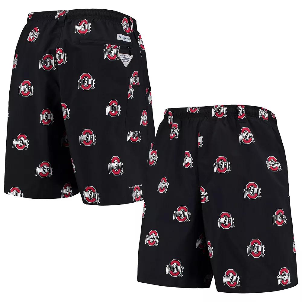Men's Columbia Black Ohio State Buckeyes PFG Backcast II 8" Omni-Shade Hybrid Shorts, Size: Small Product Image