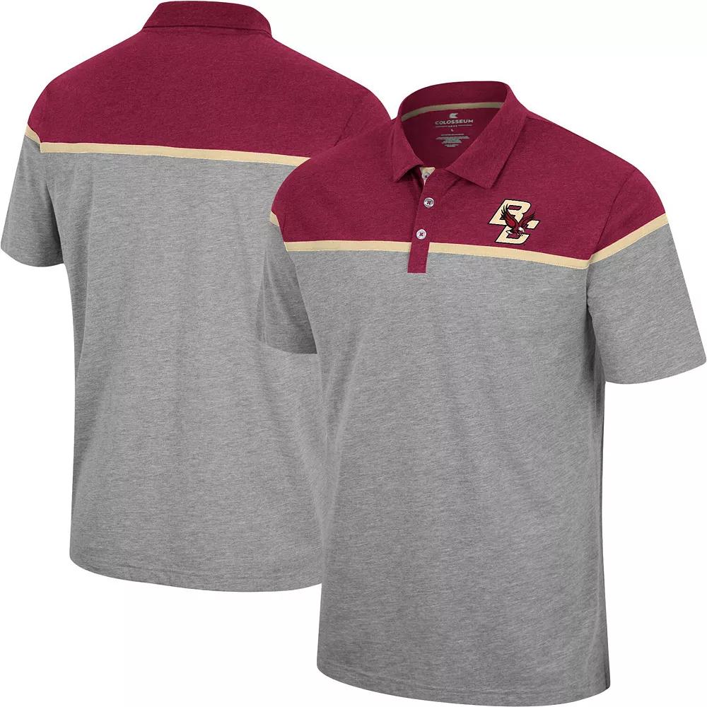 Men's Colosseum Heather Gray Colorado State Rams Chamberlain Polo,  Product Image