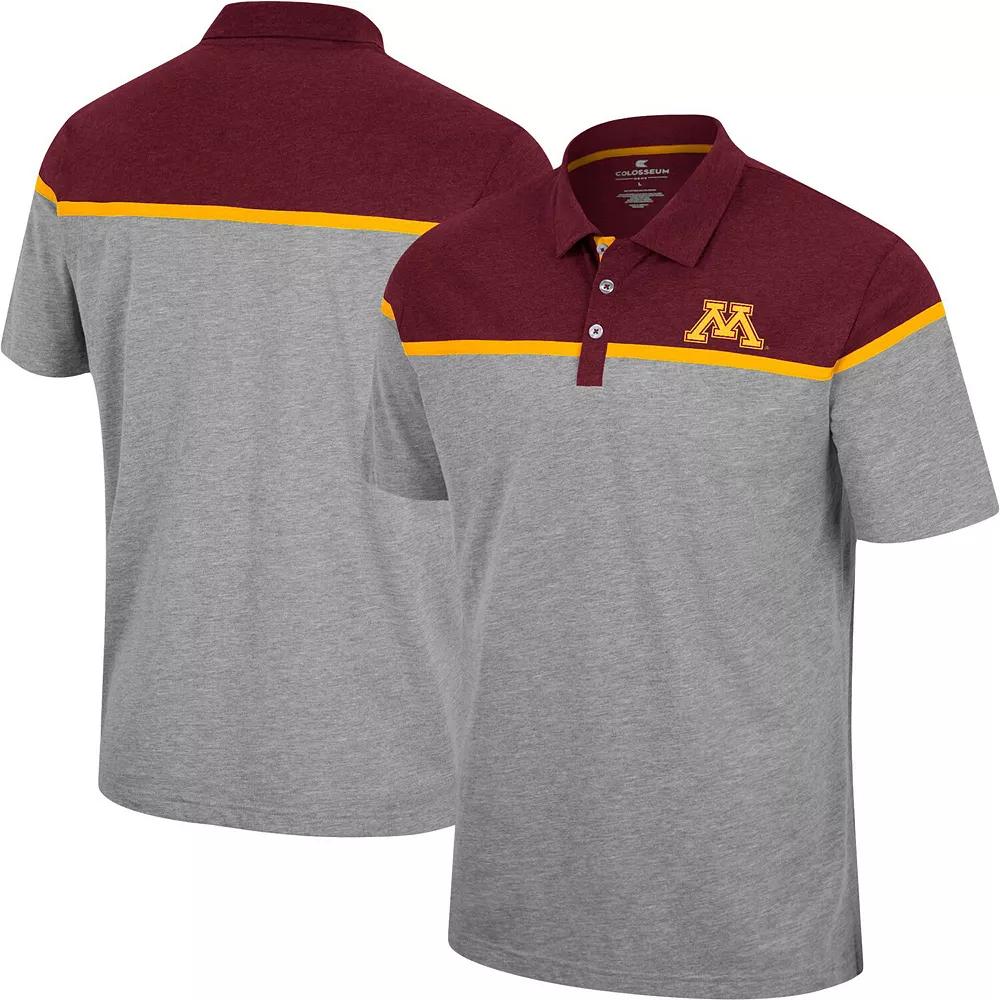 Men's Colosseum Heather Gray Minnesota Golden Gophers Chamberlain Polo, Size: XL, Grey Product Image