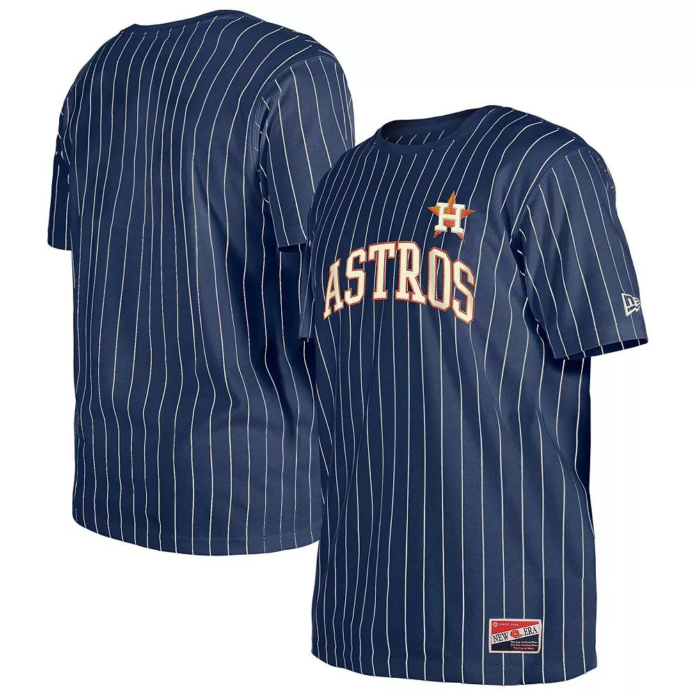 Men's New Era Green Athletics Throwback Pinstripe T-Shirt,  Product Image