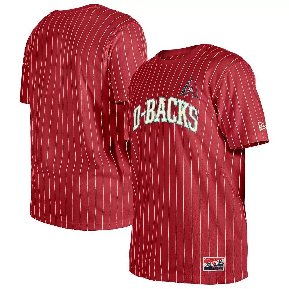 Men's New Era Green Athletics Throwback Pinstripe T-Shirt,  Product Image
