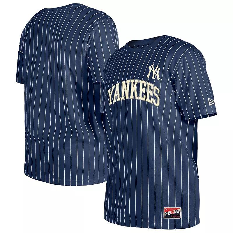 Men's New Era Green Athletics Throwback Pinstripe T-Shirt,  Product Image