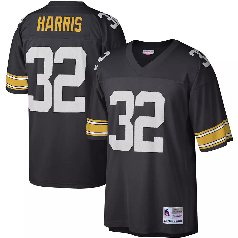 Men's Mitchell & Ness Franco Harris Black Pittsburgh Steelers Legacy Replica Jersey,  Product Image
