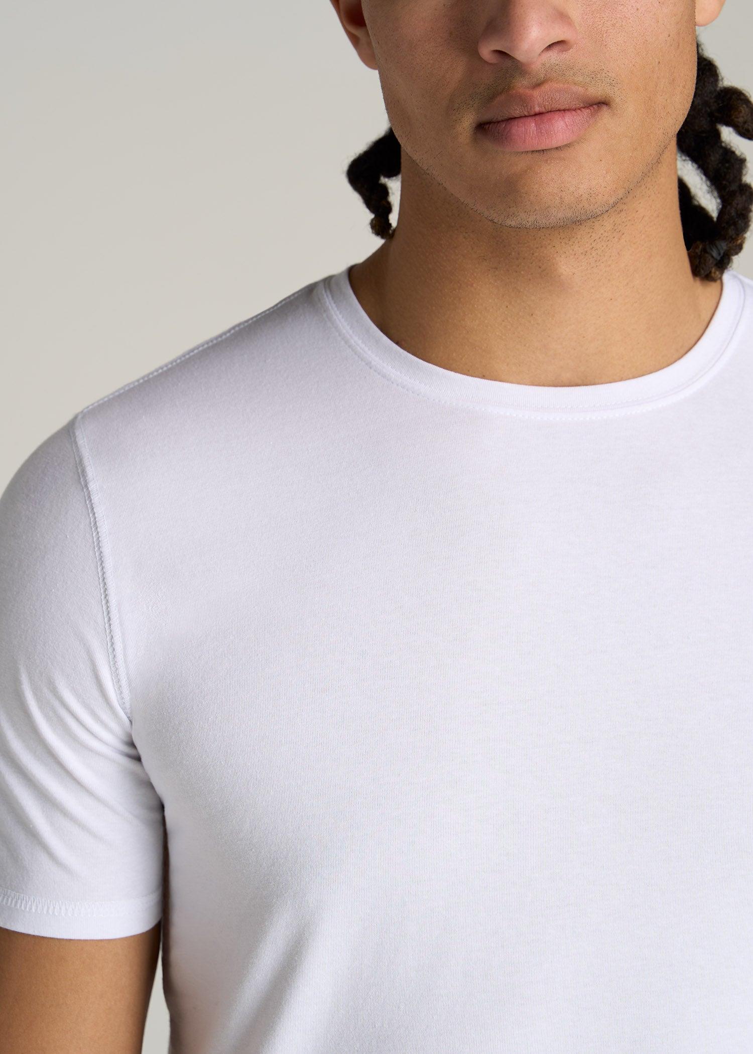 The Essential SLIM-FIT Crewneck Tee for Tall Men in White Male Product Image