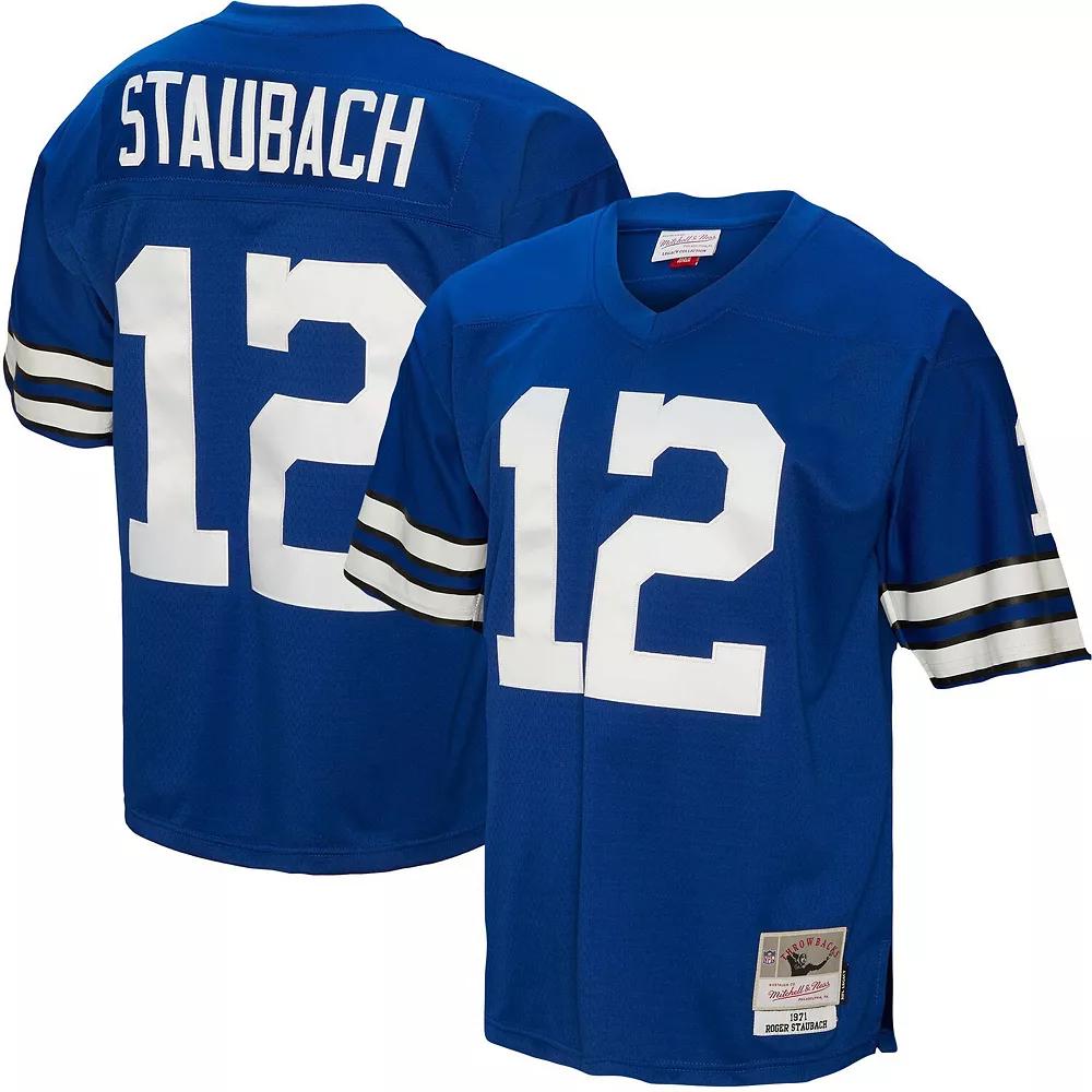 Men's Mitchell & Ness Roger Staubach Royal Dallas Cowboys 1971 Legacy Replica Jersey,  Product Image