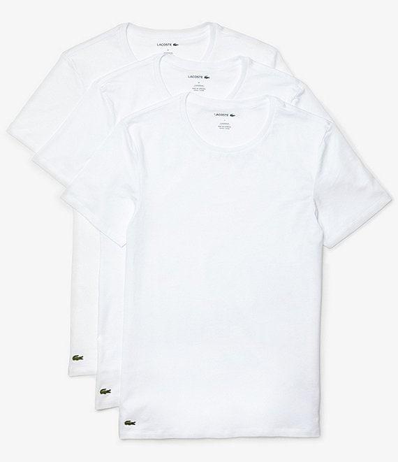 Lacoste Short Sleeve Slim-Fit Crew Neck Undershirts 3-Pack Product Image