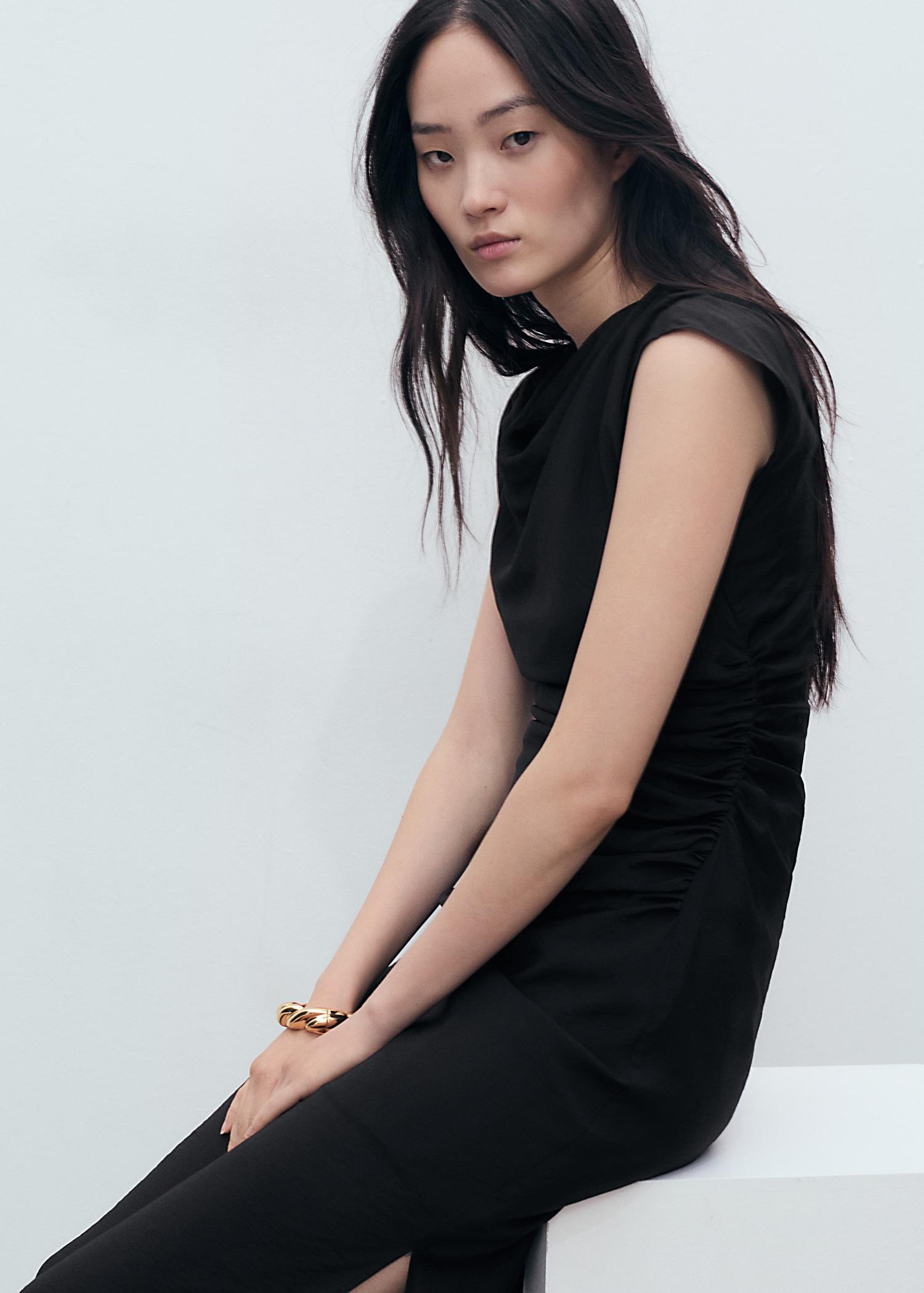 Draped straight dress - Women | MANGO USA Product Image
