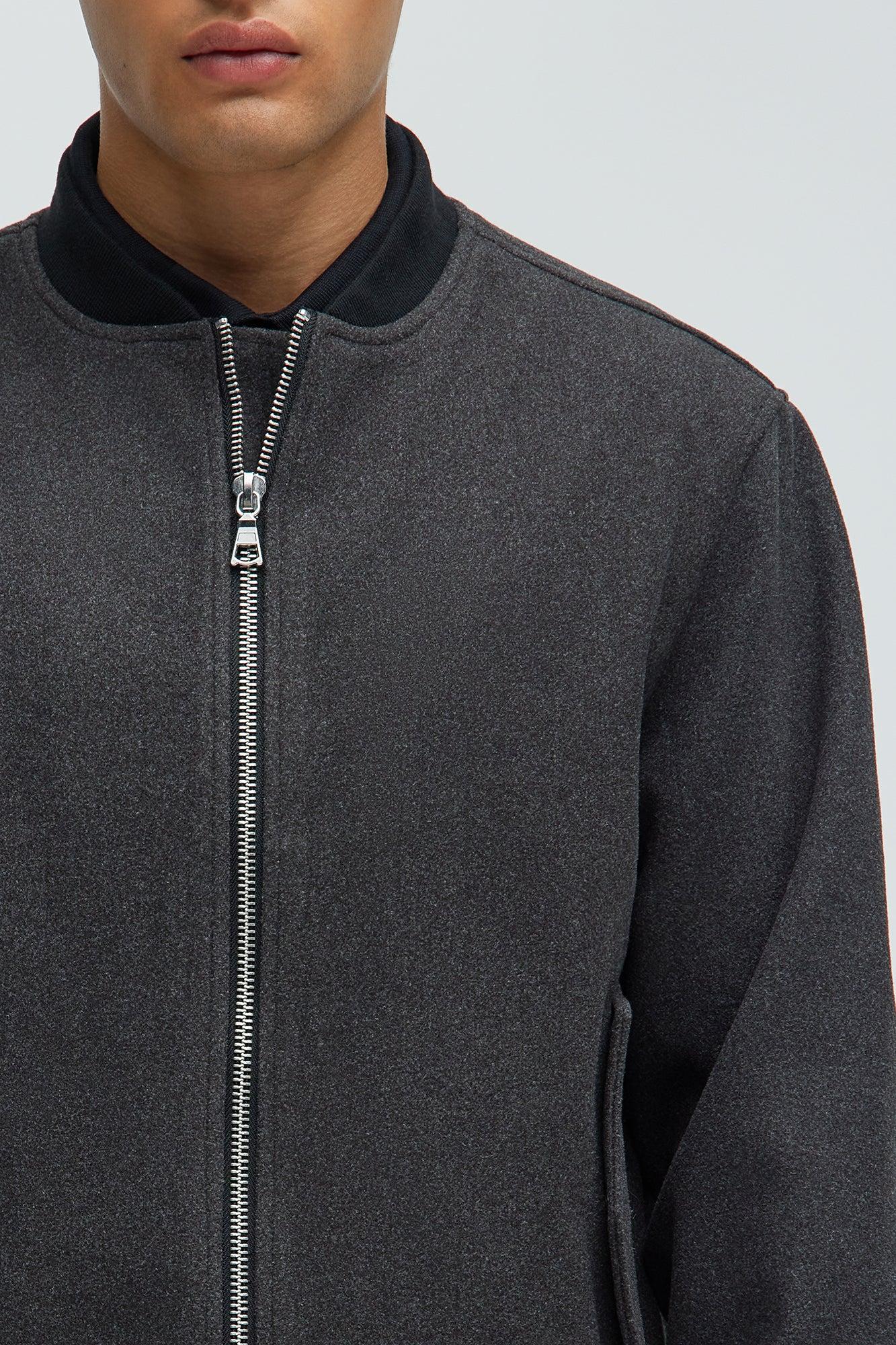 Avery Textured Bomber Jacket - Black Product Image