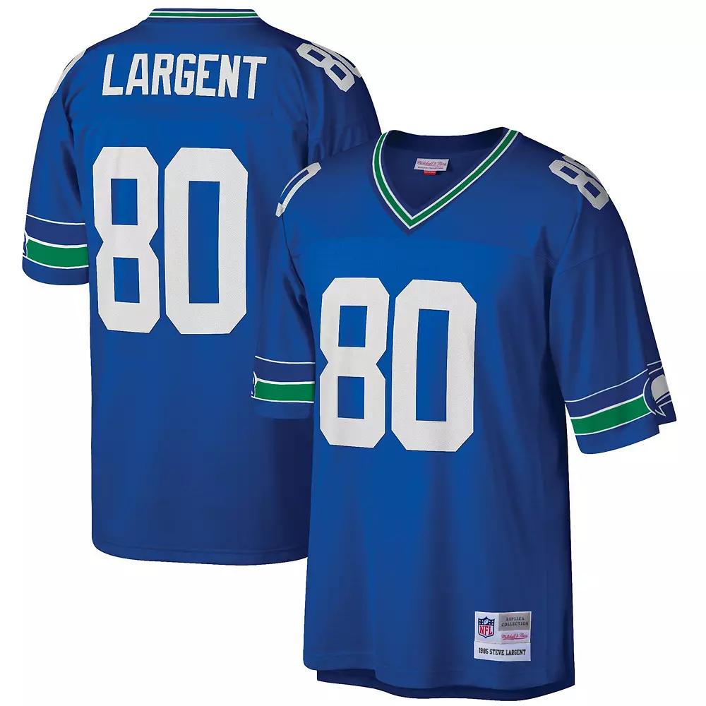 Men's Mitchell & Ness Steve Largent Royal Seattle Seahawks Big & Tall 1985 Retired Player Replica Jersey,  Product Image