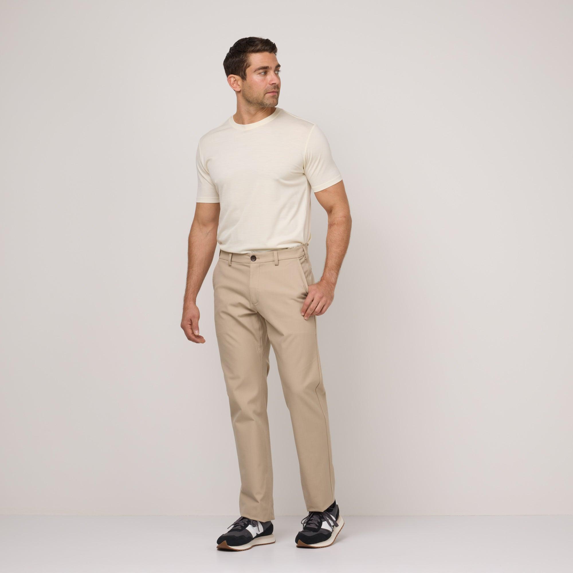 Merino Wool Stretch Twill Chino Pant | Khaki Product Image