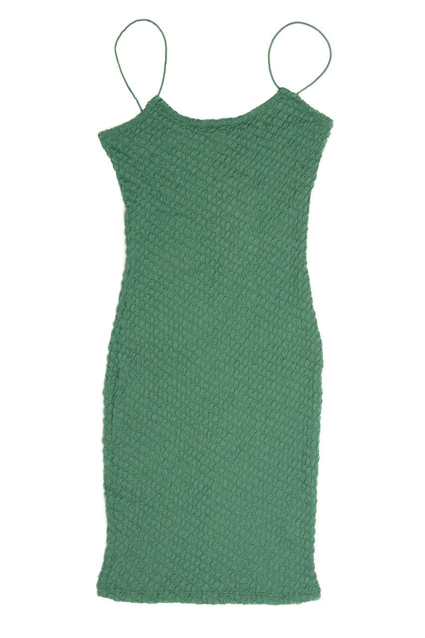 Green Bubble Knit Cami Dress Product Image